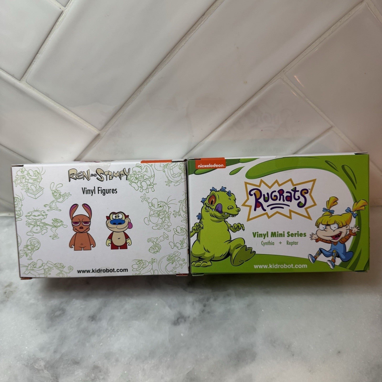 Kidrobot Ren & Stimpy Vinyl Figures 2 Pack & Rugrats 2 Pack Combo Nickelodeon