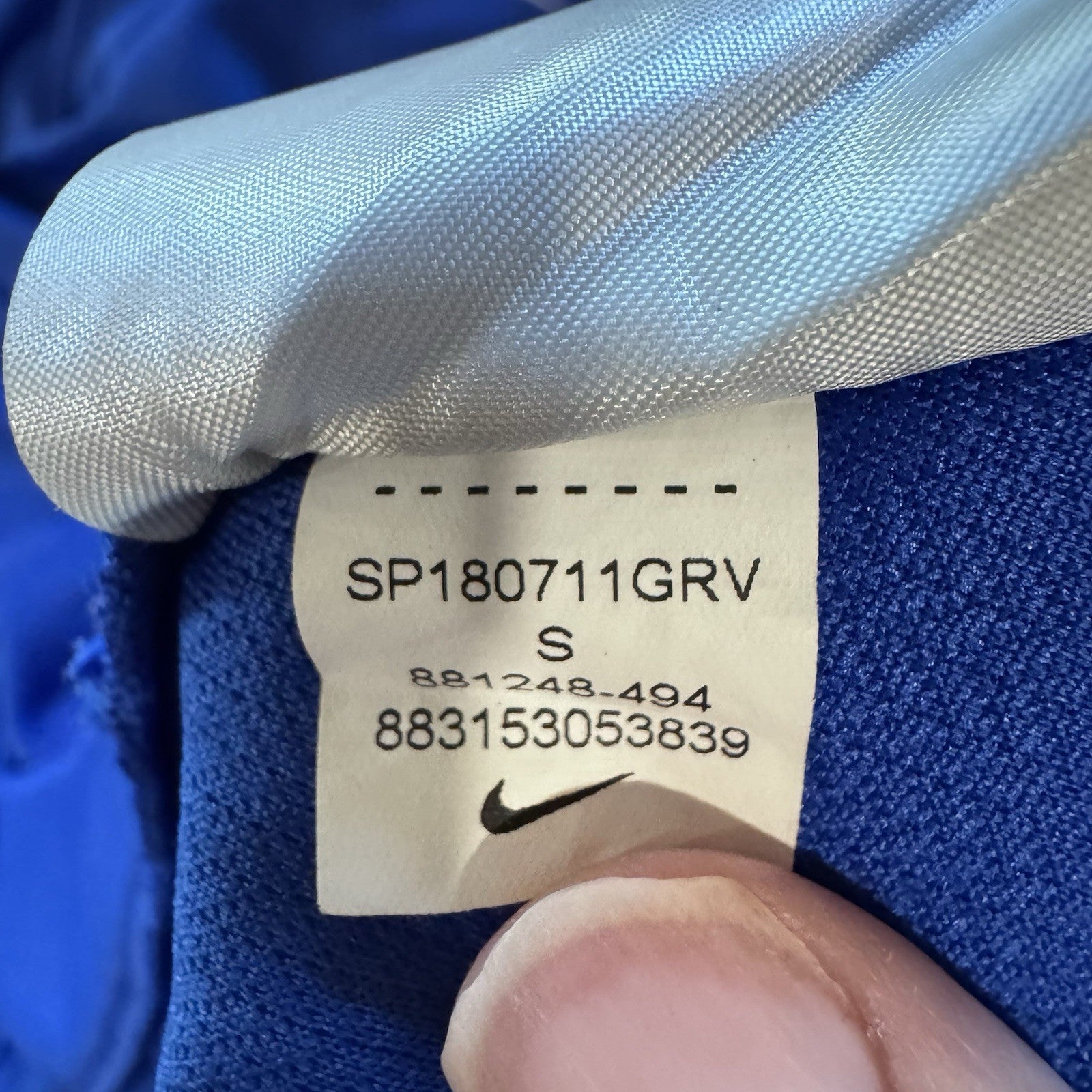 Nike Baseball Jersey Size Small Blue White Button Front Dri-Fit Athletic