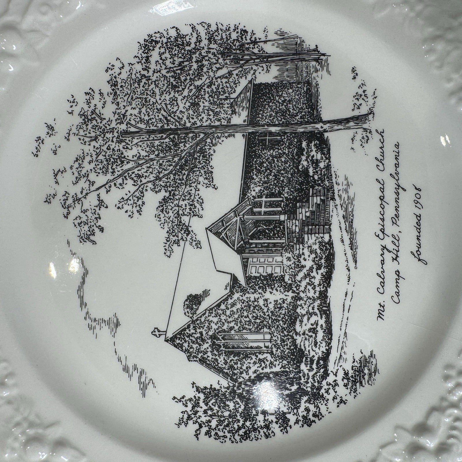 Vintage Mt Calvary Episcopal Church Camp Hill PA Vernon Kilns Plate