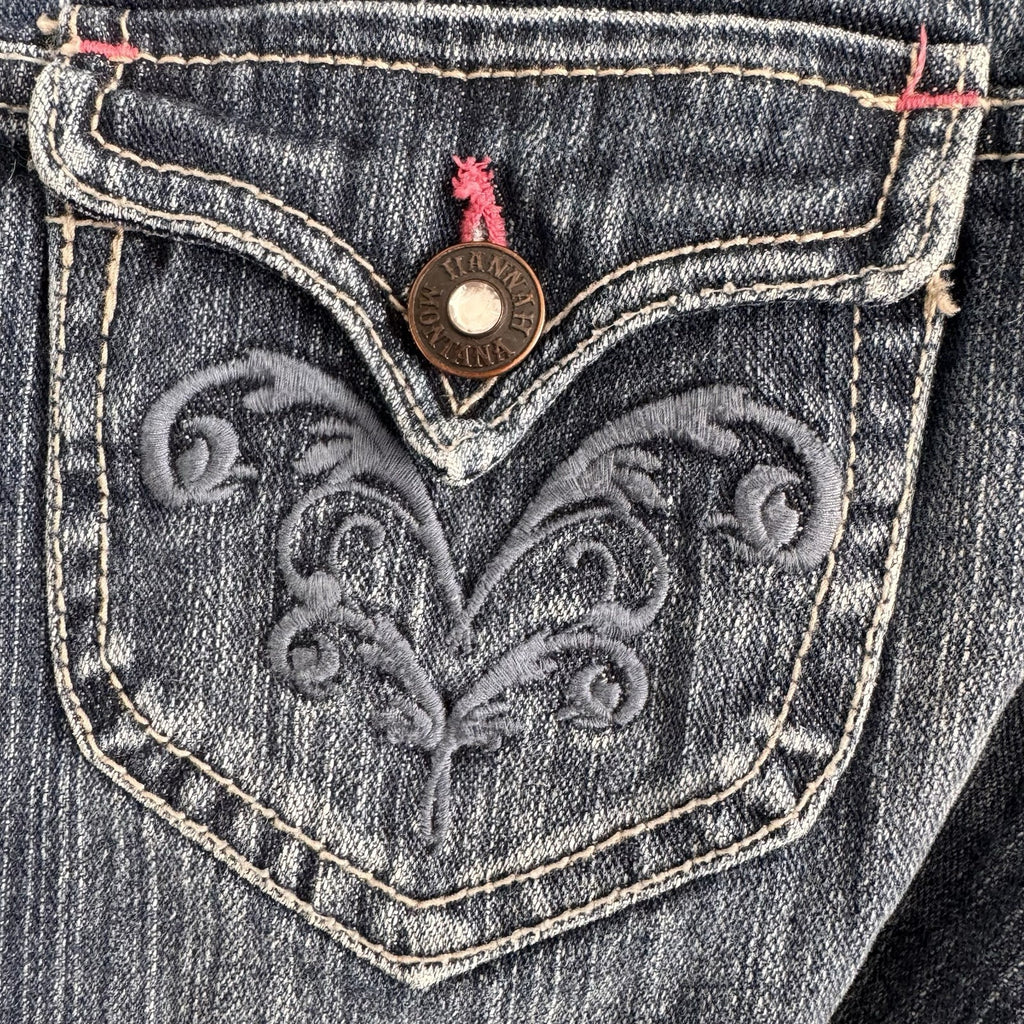 Vintage Disney Hannah Montana Girls Size 8 Jeans Embellished Embroidered Y2K