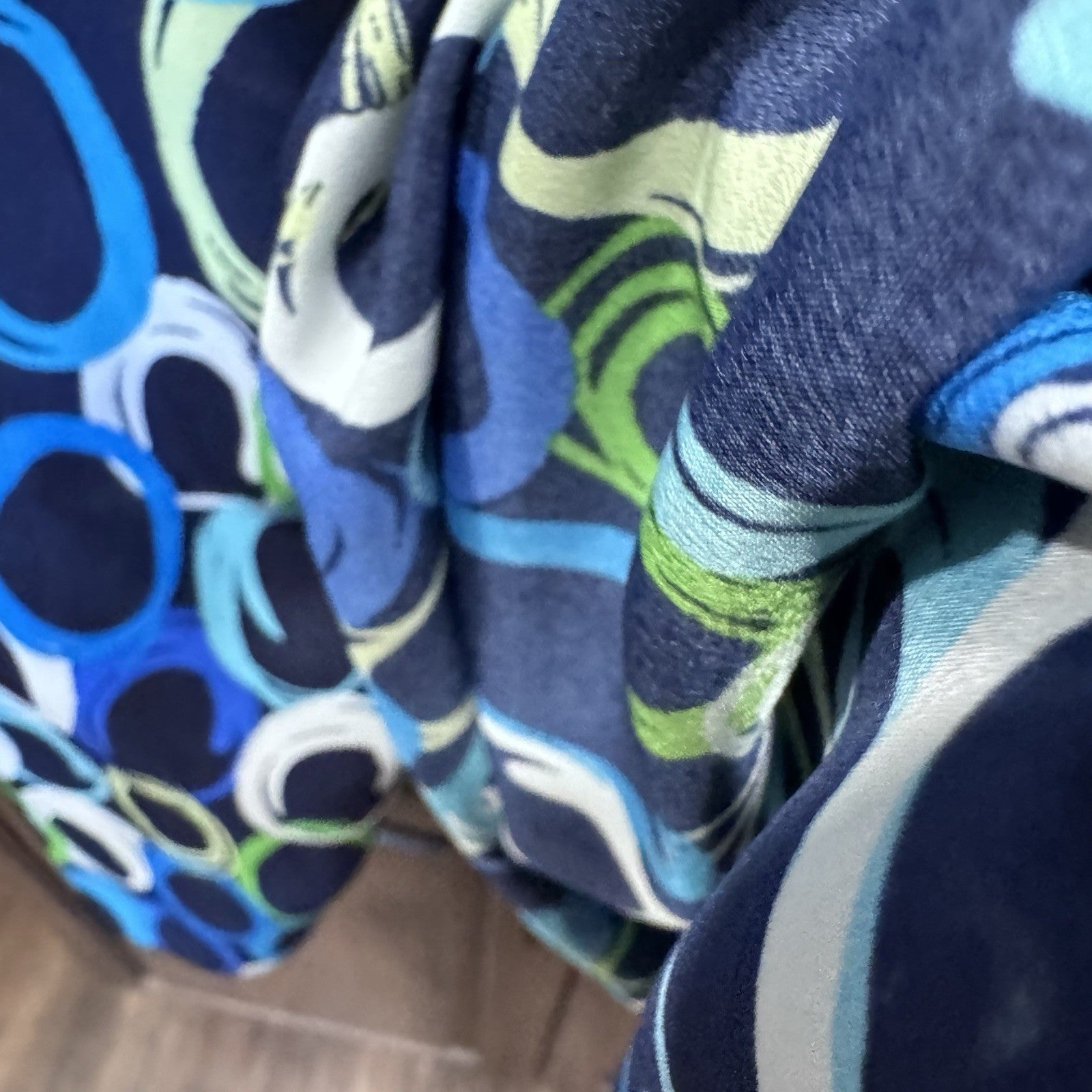 Pappagallo Boho Blouse Women’s Size L Colorful Circle Print Tie Neck 