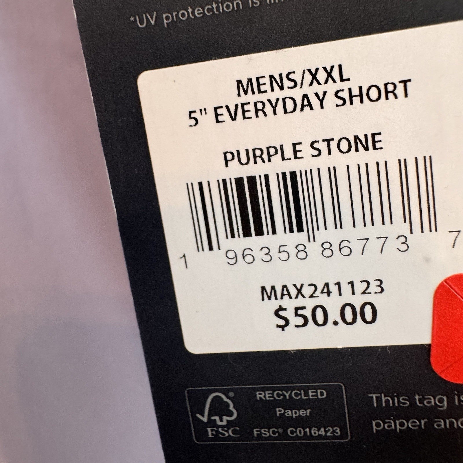 VRST Men's 5" Everyday Short XXL Purple Stone Relaxed Fit Elastic Waist NWT