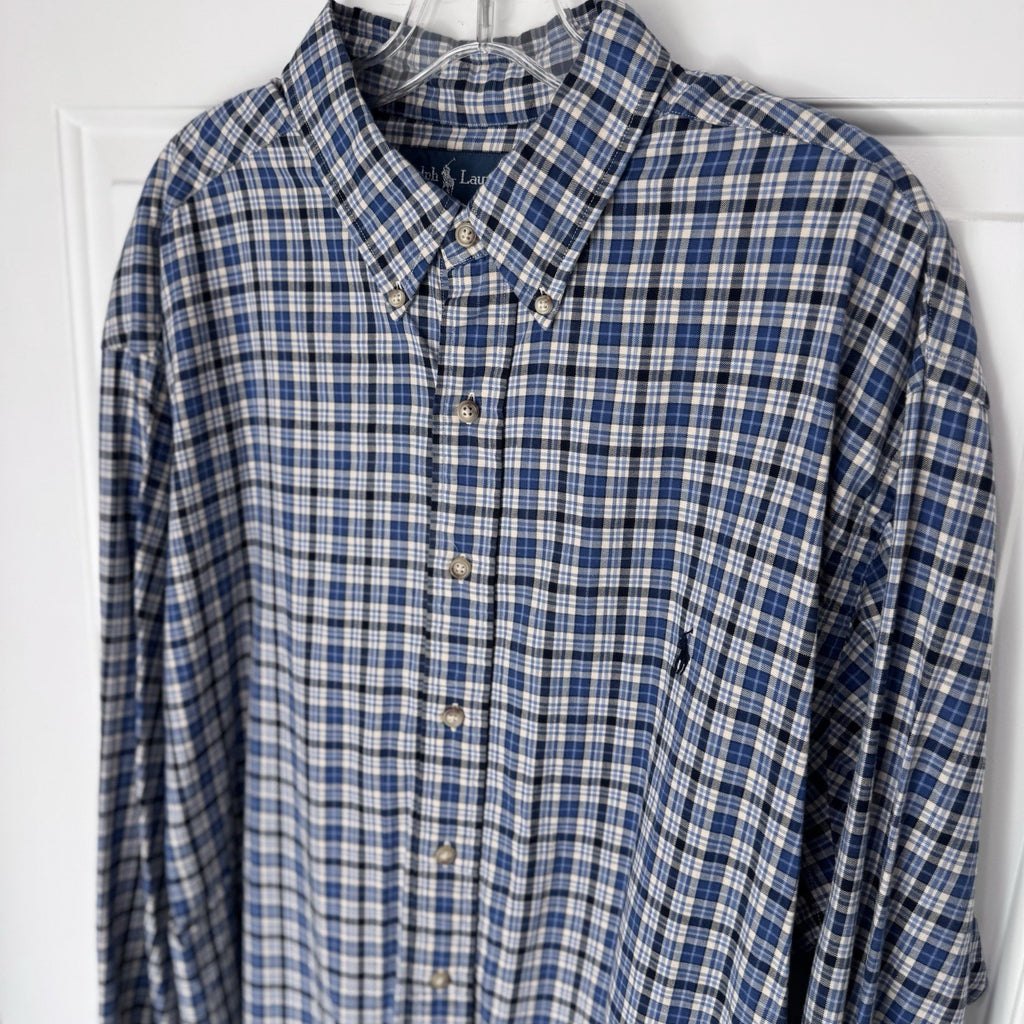 Ralph Lauren Men’s Classic Fit Plaid Button Down Shirt Long Sleeve L