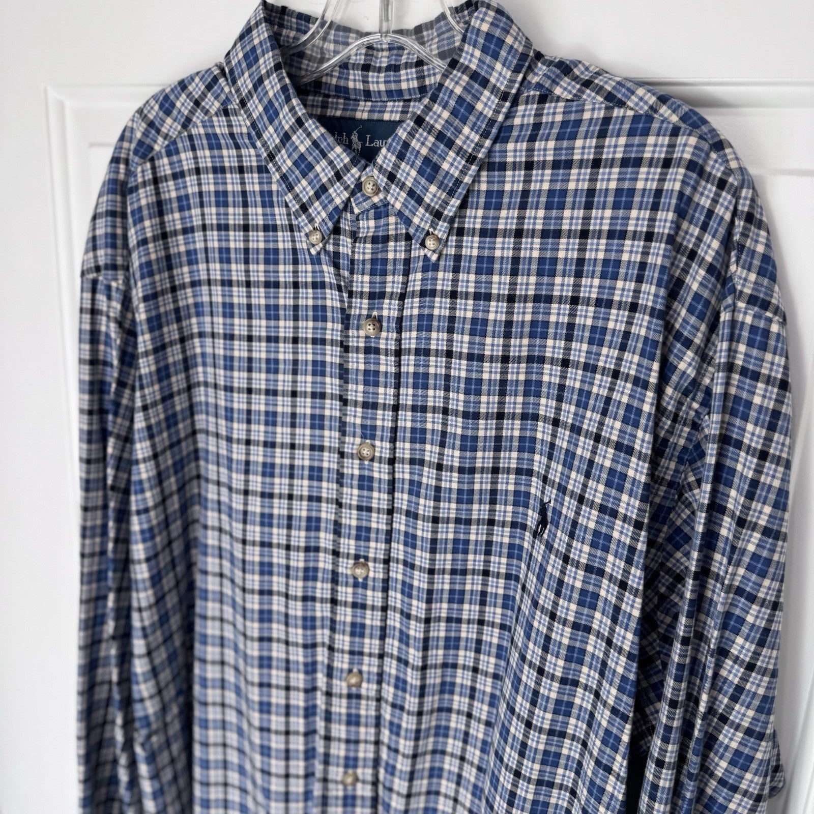 Ralph Lauren Men’s Classic Fit Plaid Button Down Shirt Long Sleeve L