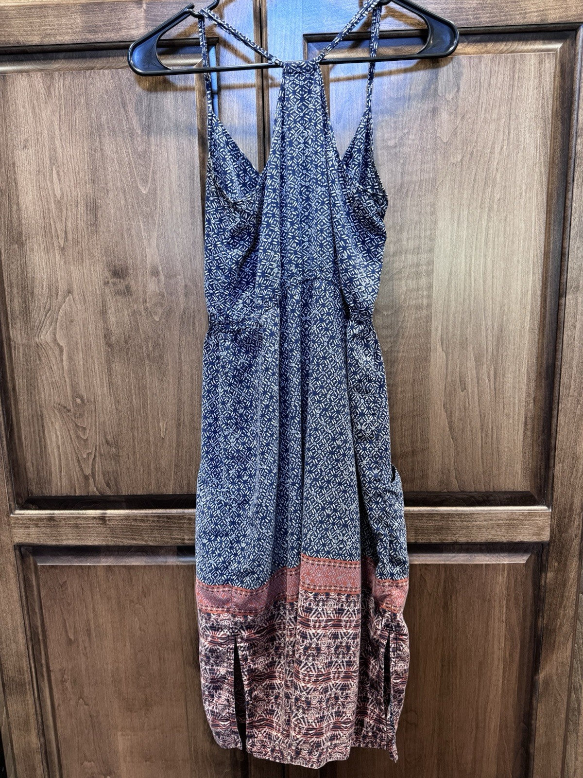 Patagonia Sundress XS Blue Boho Print TENCEL Lyocell Racerback Pockets