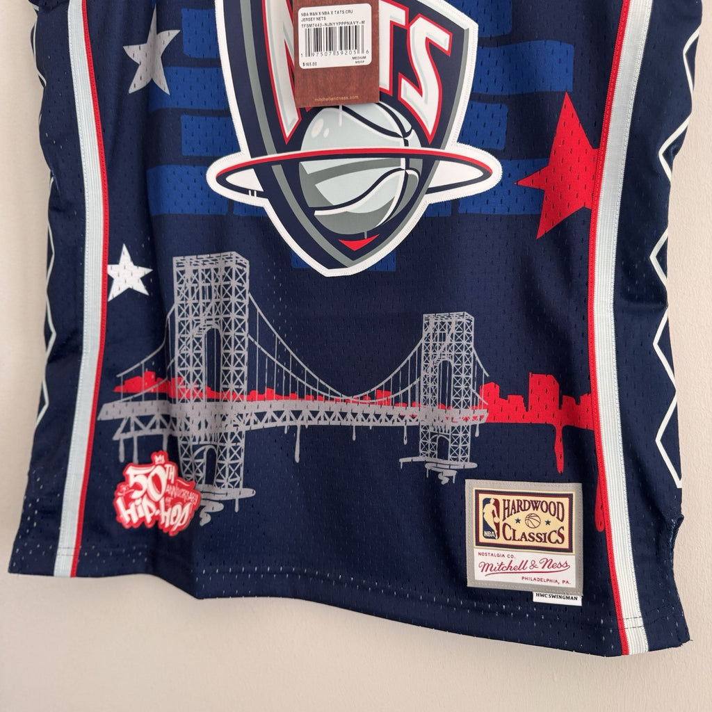 NWT Mitchell & Ness New Jersey Nets Jersey x Tats Cru Hip Hop 50th Anniversary