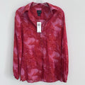 INC Jungle Print Blouse Size 6 Pink Sheer Button Front NWT