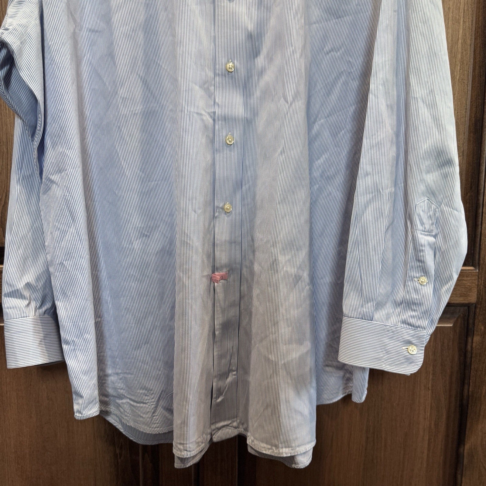 Ralph Lauren Classic Fit Button Down Shirt Blue White Stripe Men’s 19 36/37 Tall