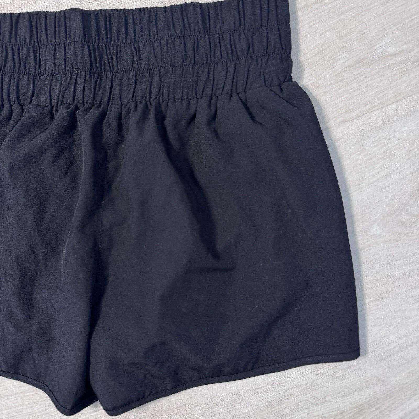 Pink Lily Wide Elastic Band Lined Lounge Athlete Shorts Black Size Large