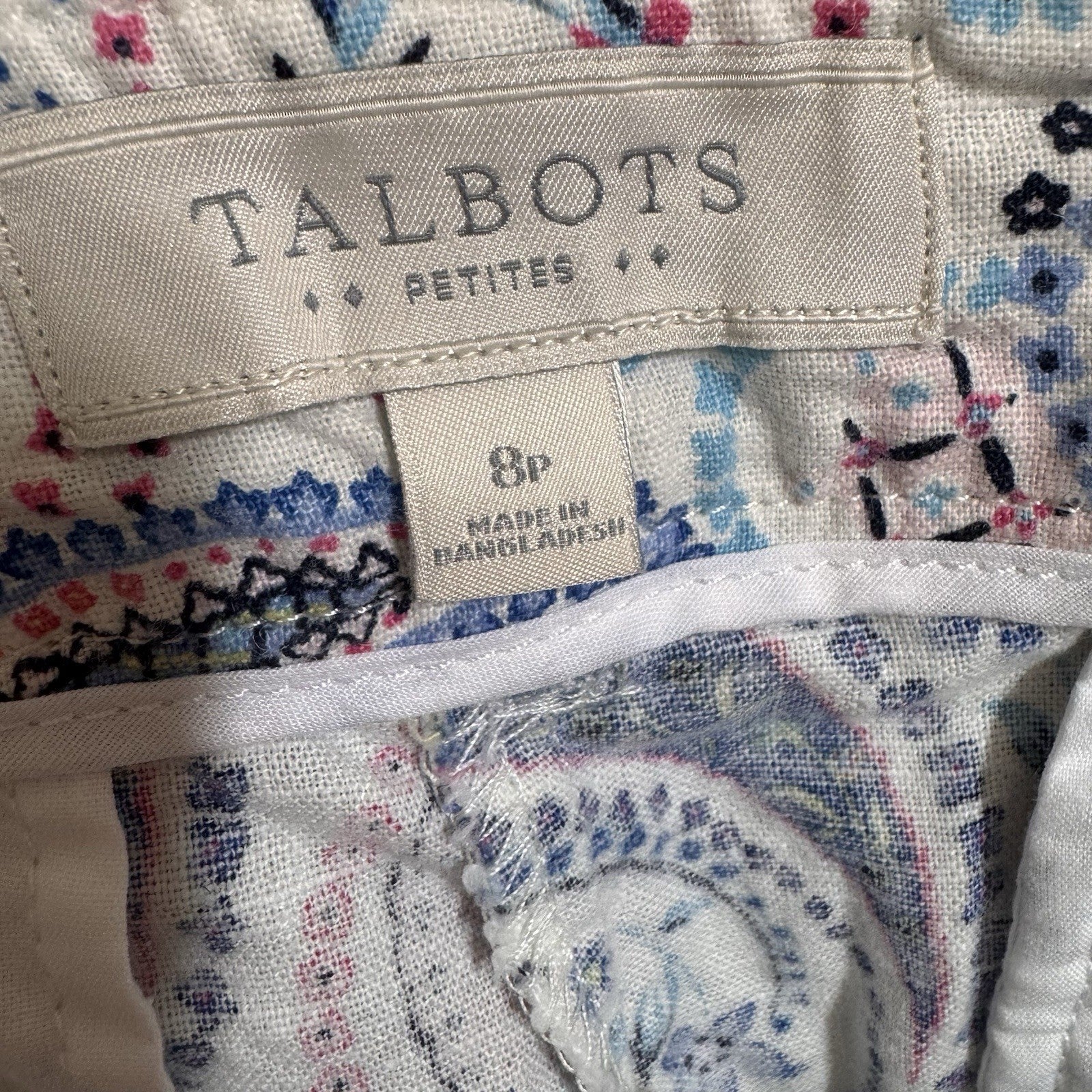 Talbots Women’s Size 8P Pants Shorts Lot 5pc Pink Beige Floral Career