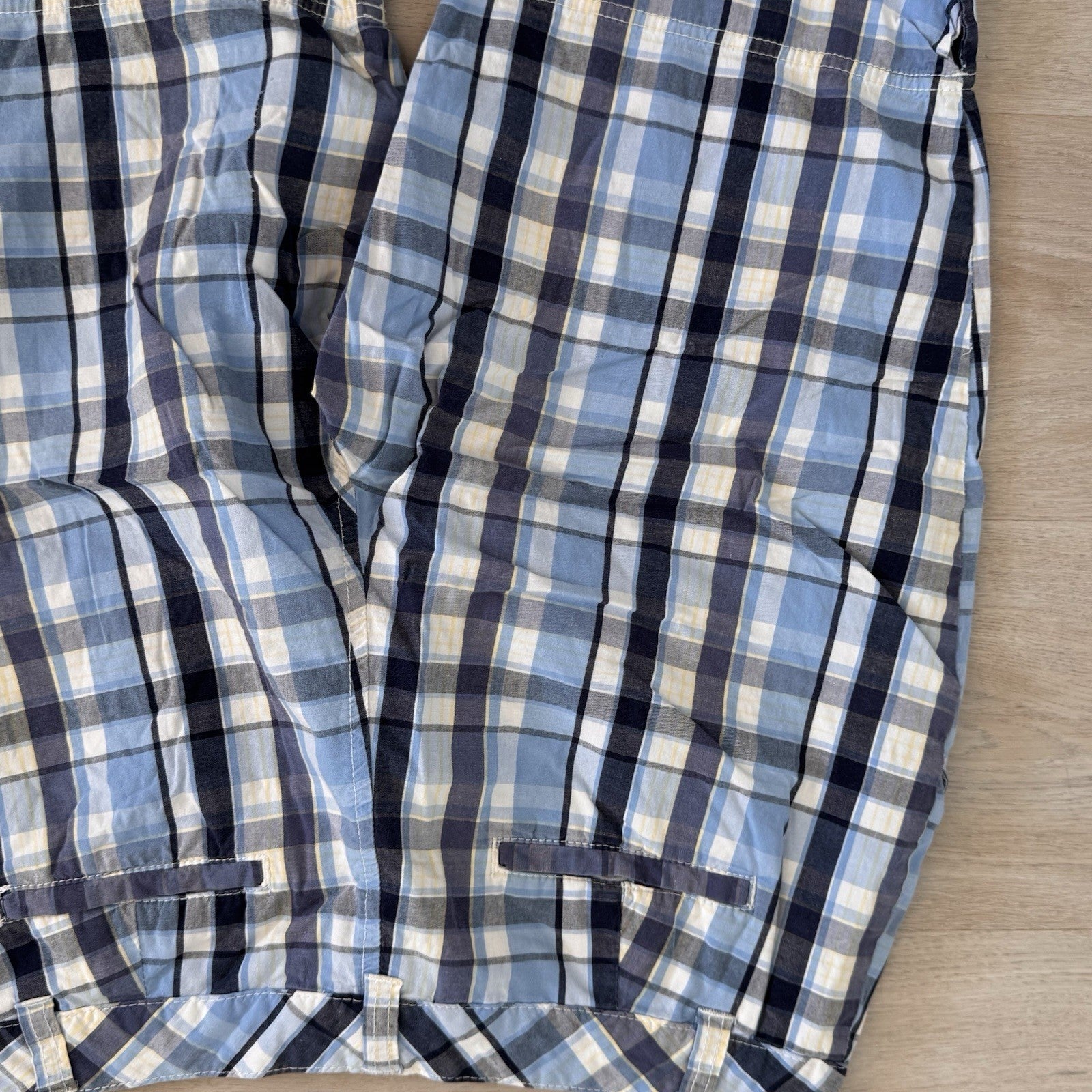 Kimi & Rogers Plaid Bermuda Shorts Womens 8P Blue Y2K Cotton Blend