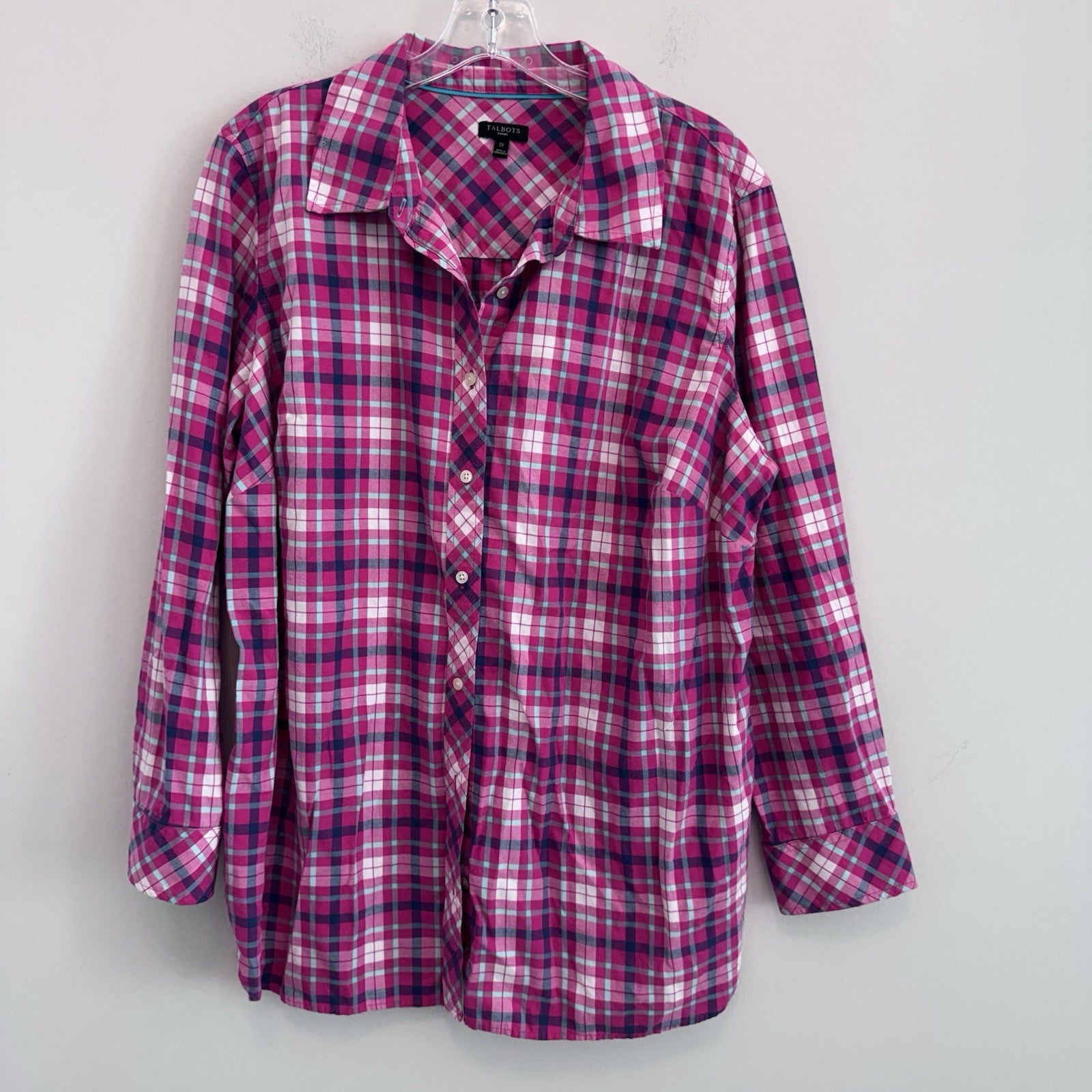 Talbots Women’s Plus 1X Top Lot Plaid Floral Cardigan Cotton 3Pc