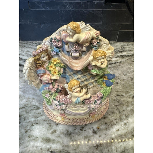 Vintage Angels Water Fountain Treasures Musical- Music Tested