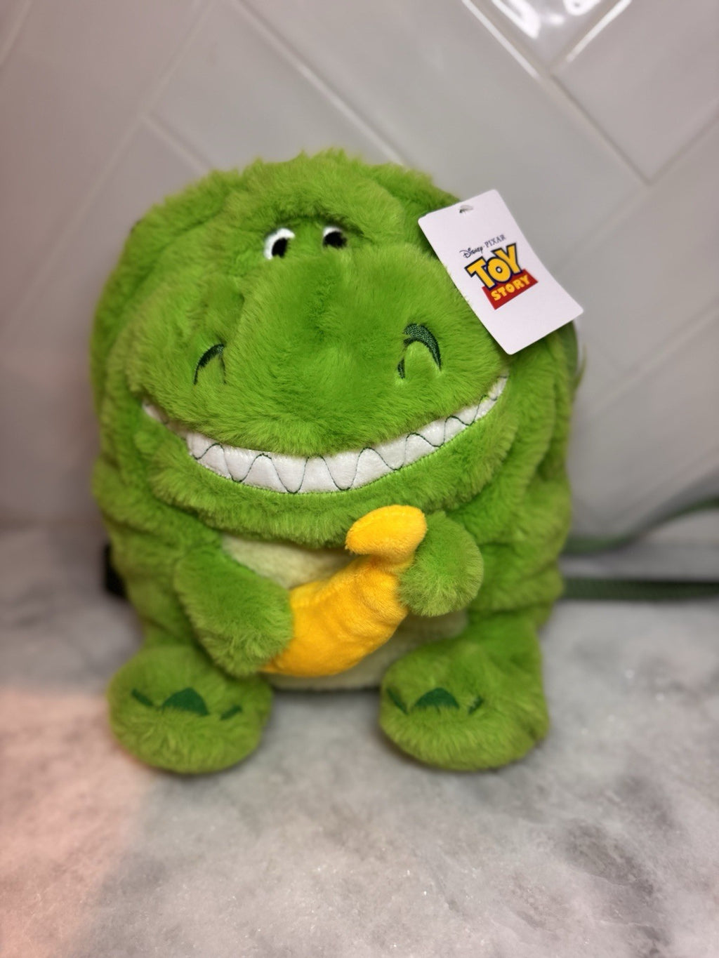 Disney Pixar Toy Story Rex Plush Backpack – Green Dinosaur Bag - NWT 7inX10in
