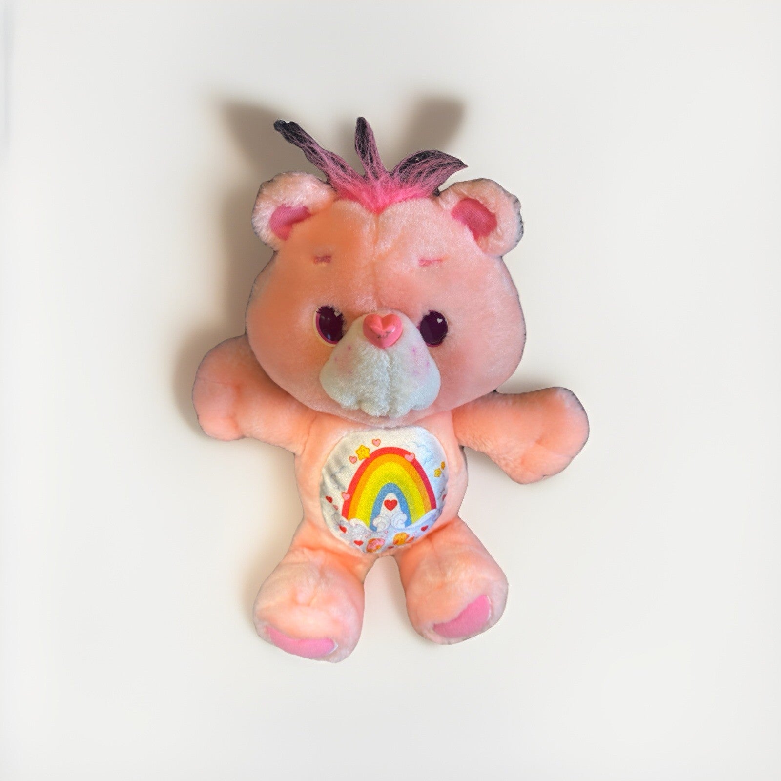 VTG 1991 Care Bears Environmental Cheer Bear Rainbow Ocean 13" Plush Peach Pink