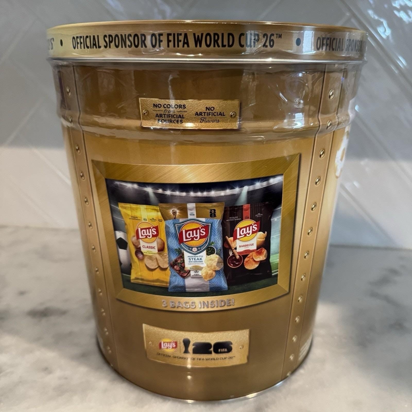 Lay's FIFA World Cup 2026 Gold Collector Tin Lionel Messi Limited Edition New