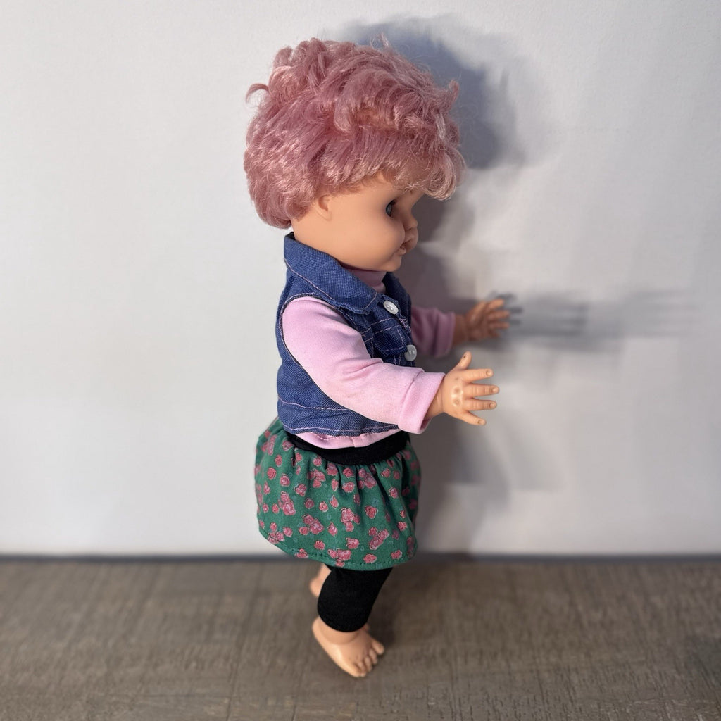 Vintage 1950s Roddy Doll Pink Hair Blue Eyes 14 Inch Vinyl Doll England