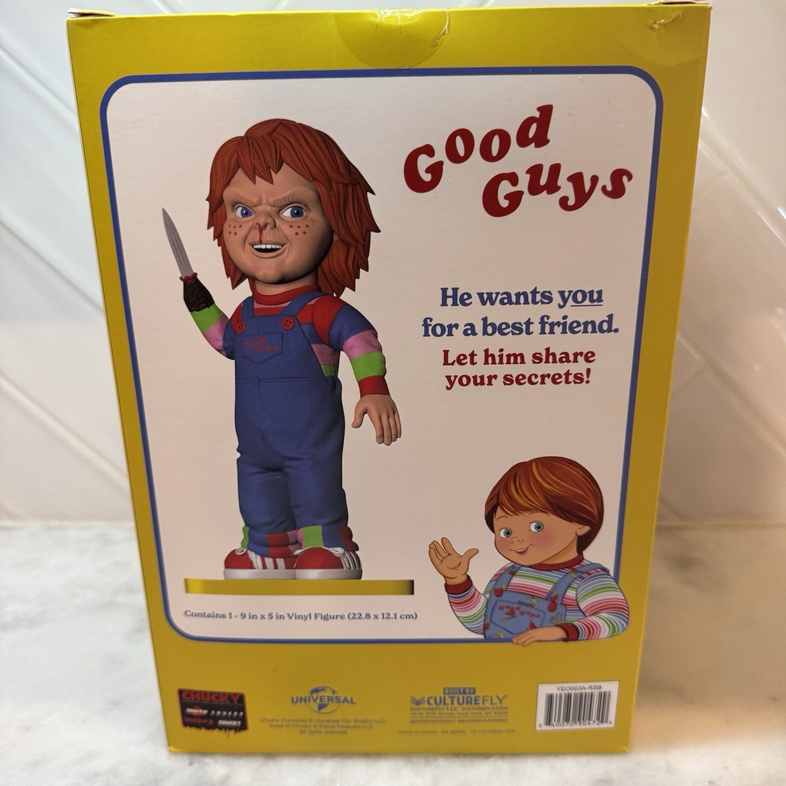New Chucky “Good Guys” Deluxe Vinyl Figure Culturefly 9" Good Guys