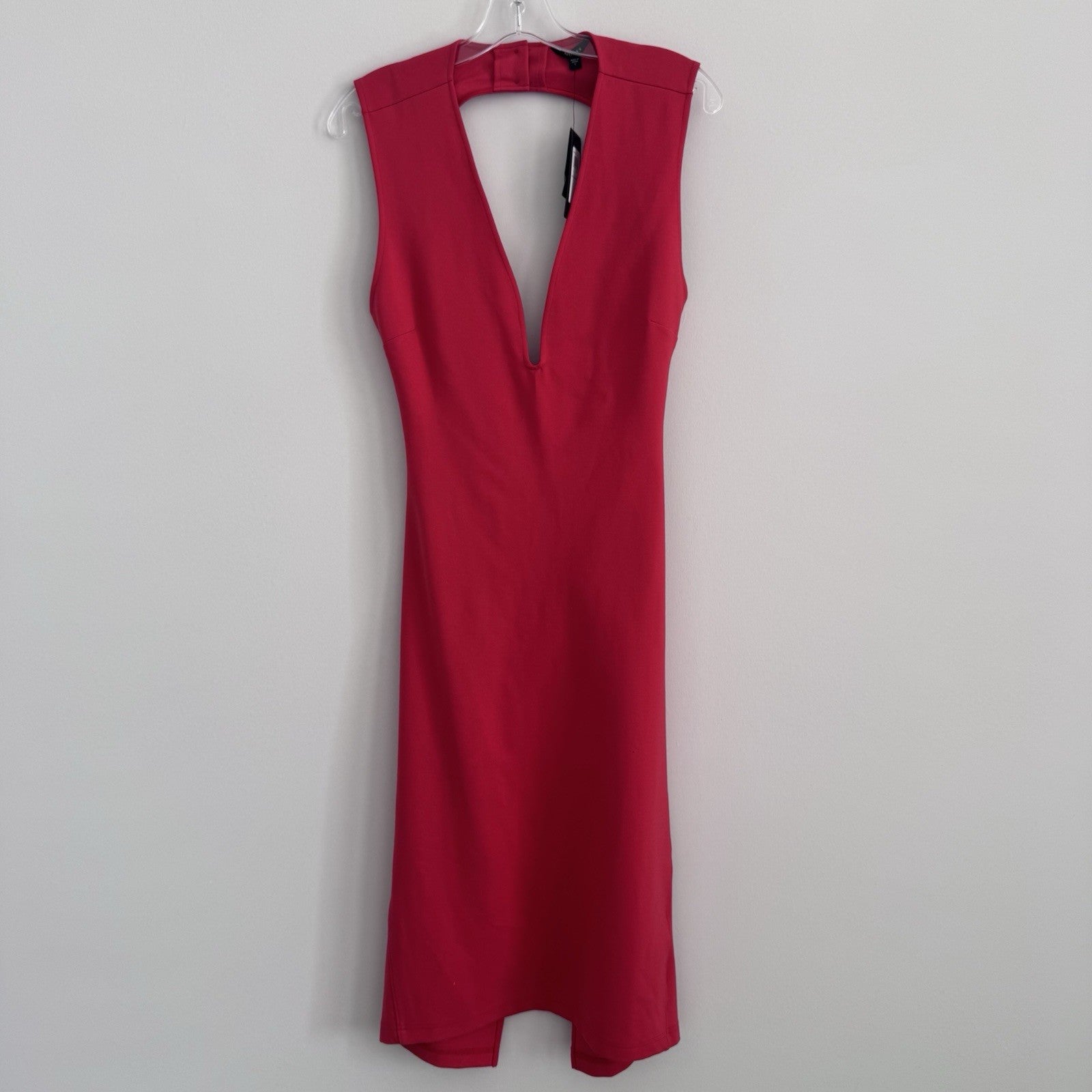 Guess Jules Backless Midi Dress Tango Red Women’s Size L NWT Sexy Cocktail Party