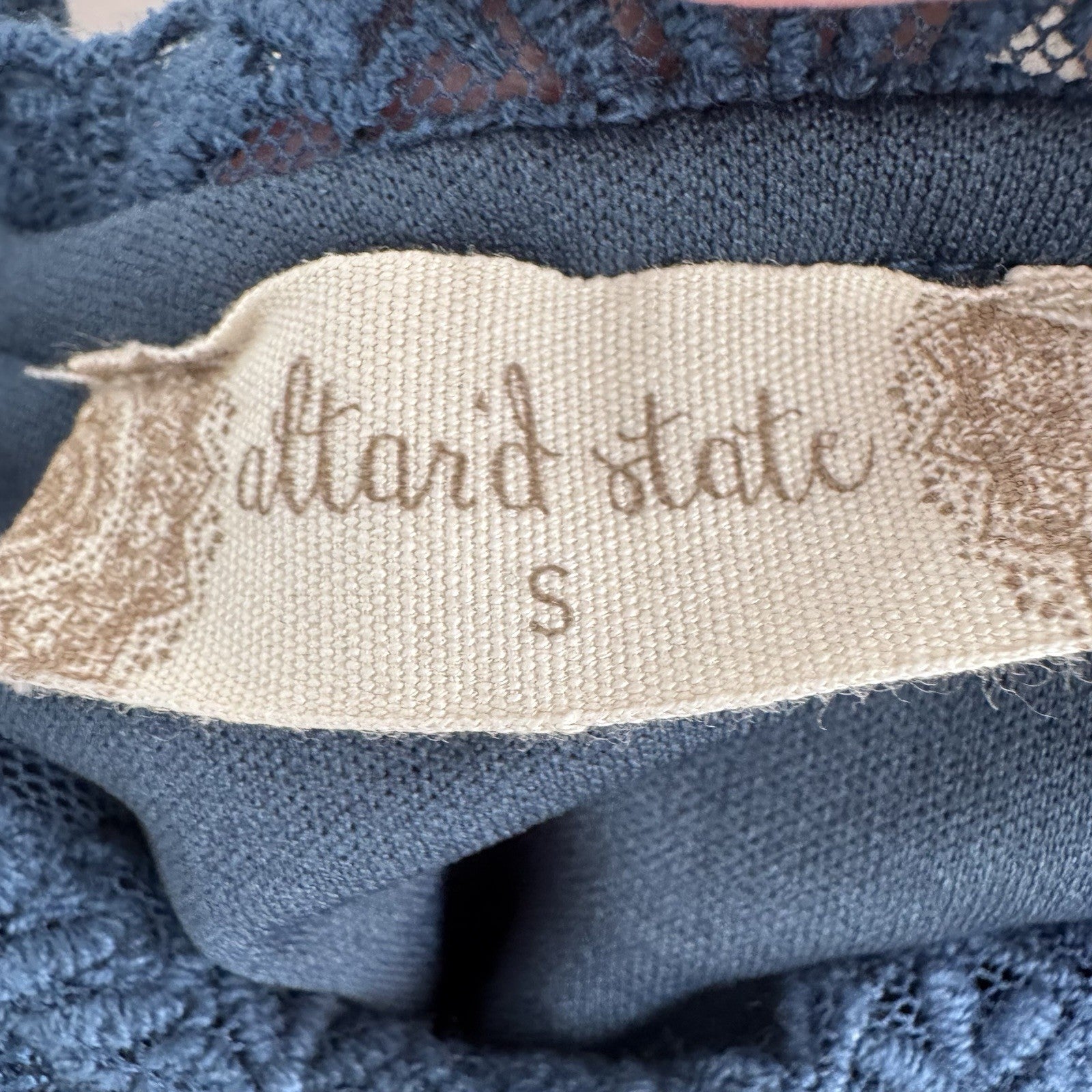 Altar’d State Lace Dress S Blue Handkerchief Hem Sleeveless