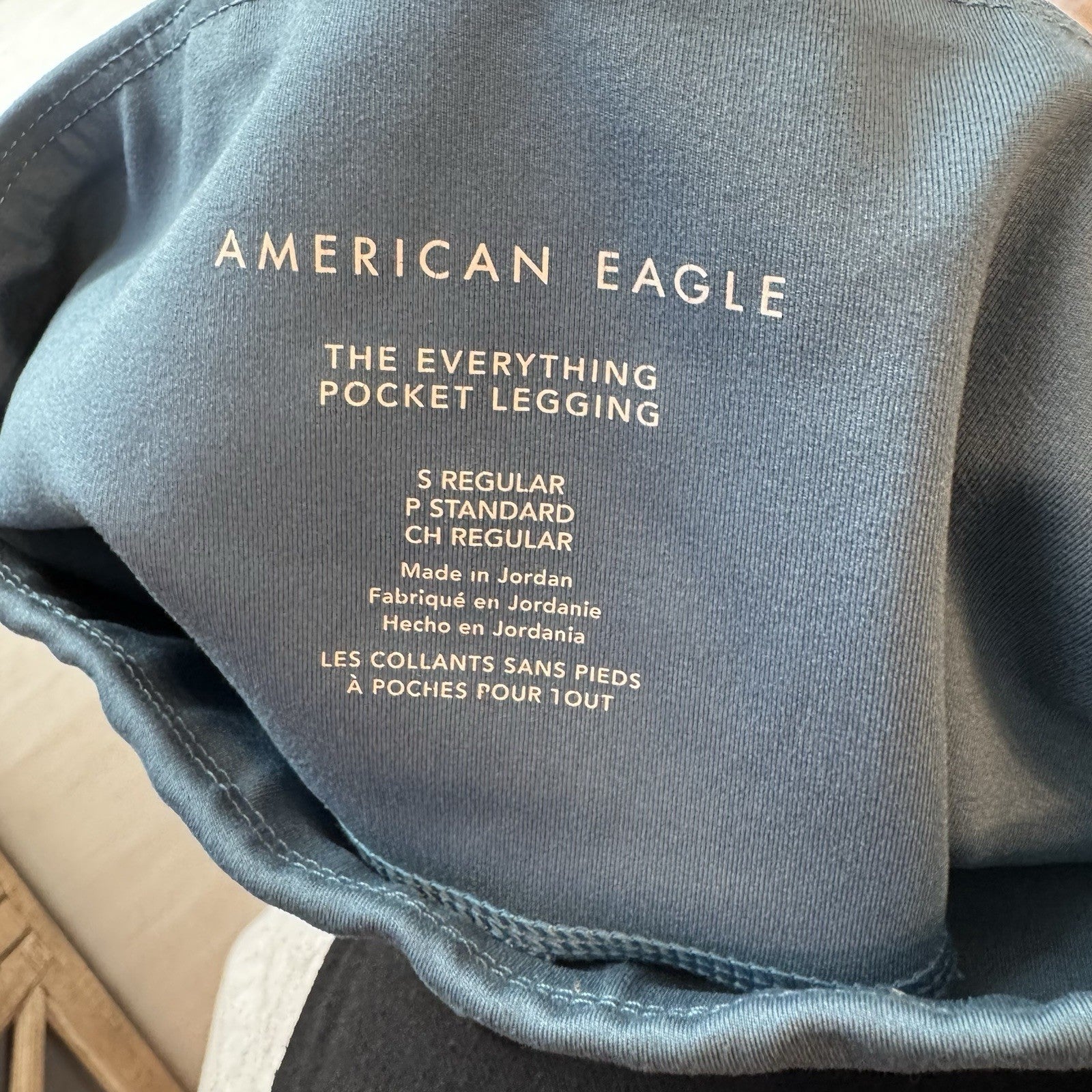 American Eagle Everything Pocket Leggings Blue High Rise Womens Small