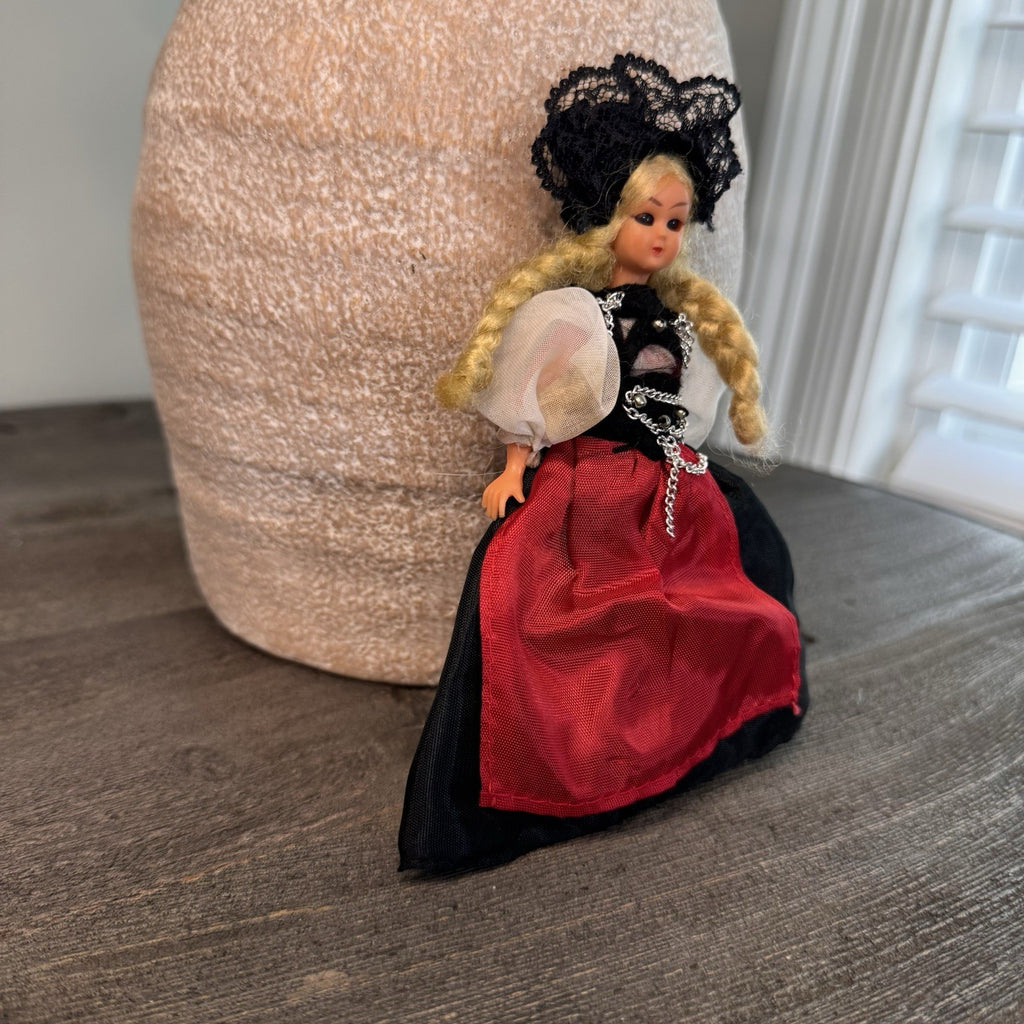 Vintage 6" Sleepy Eye Doll European Souvenir German Swiss Alpine Dirndl Costume