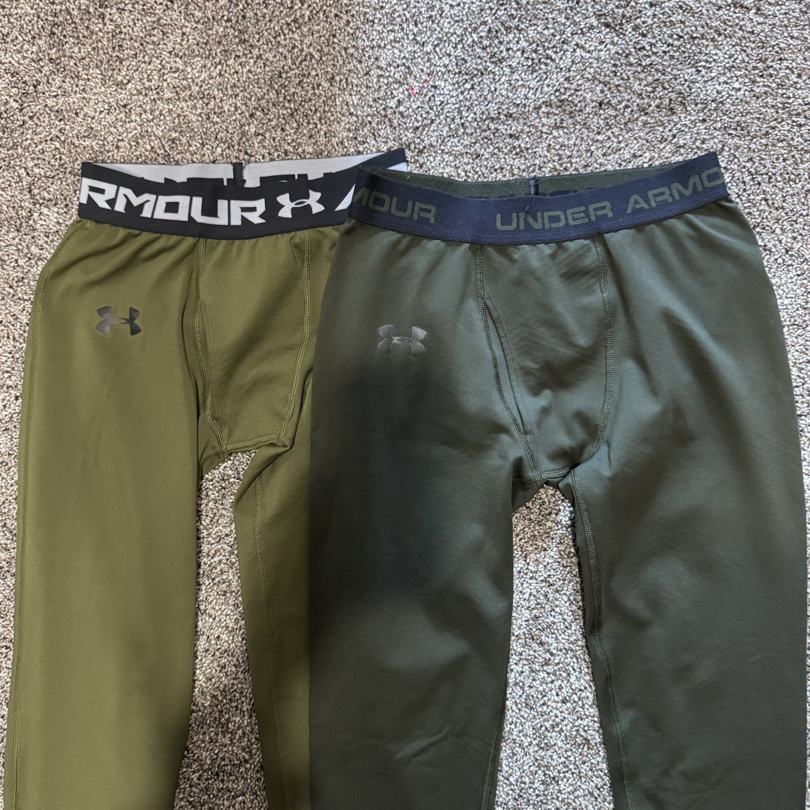 LOT Under Armour ColdGear Leggings Bundle Men’s Small Olive Green Compression