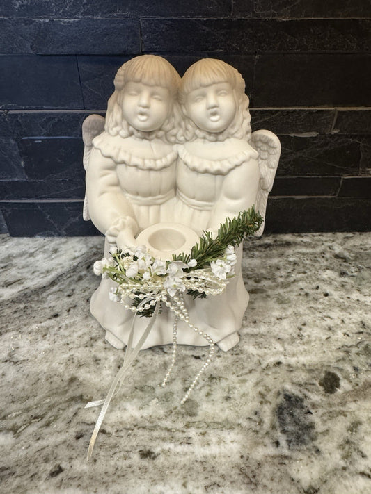 Vintage Growth 1997 Angels Cherubs Taper Candle Holder Fits Yankee