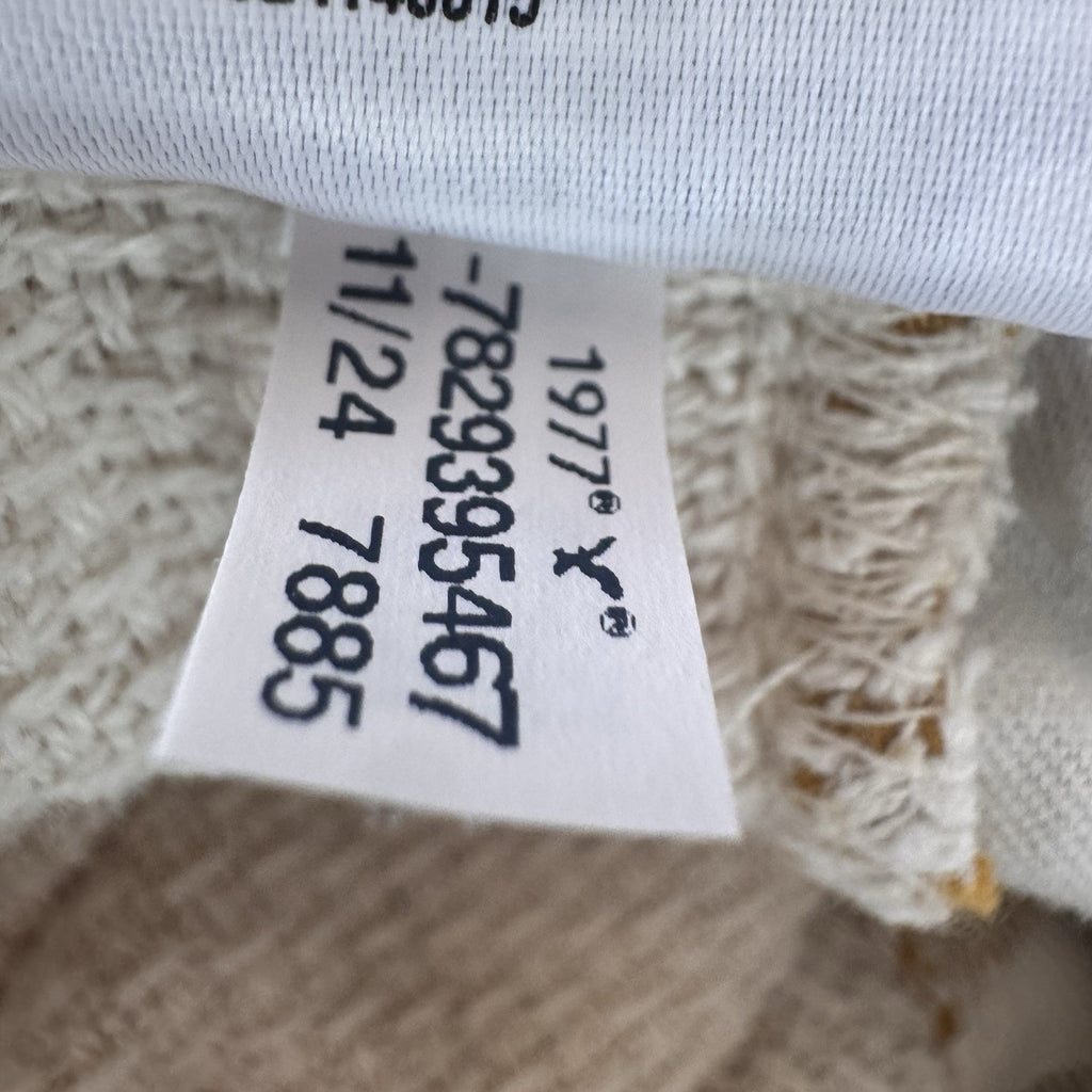 American Eagle Striped Textured Organic Cotton Blend Shorts Cream Tan XS