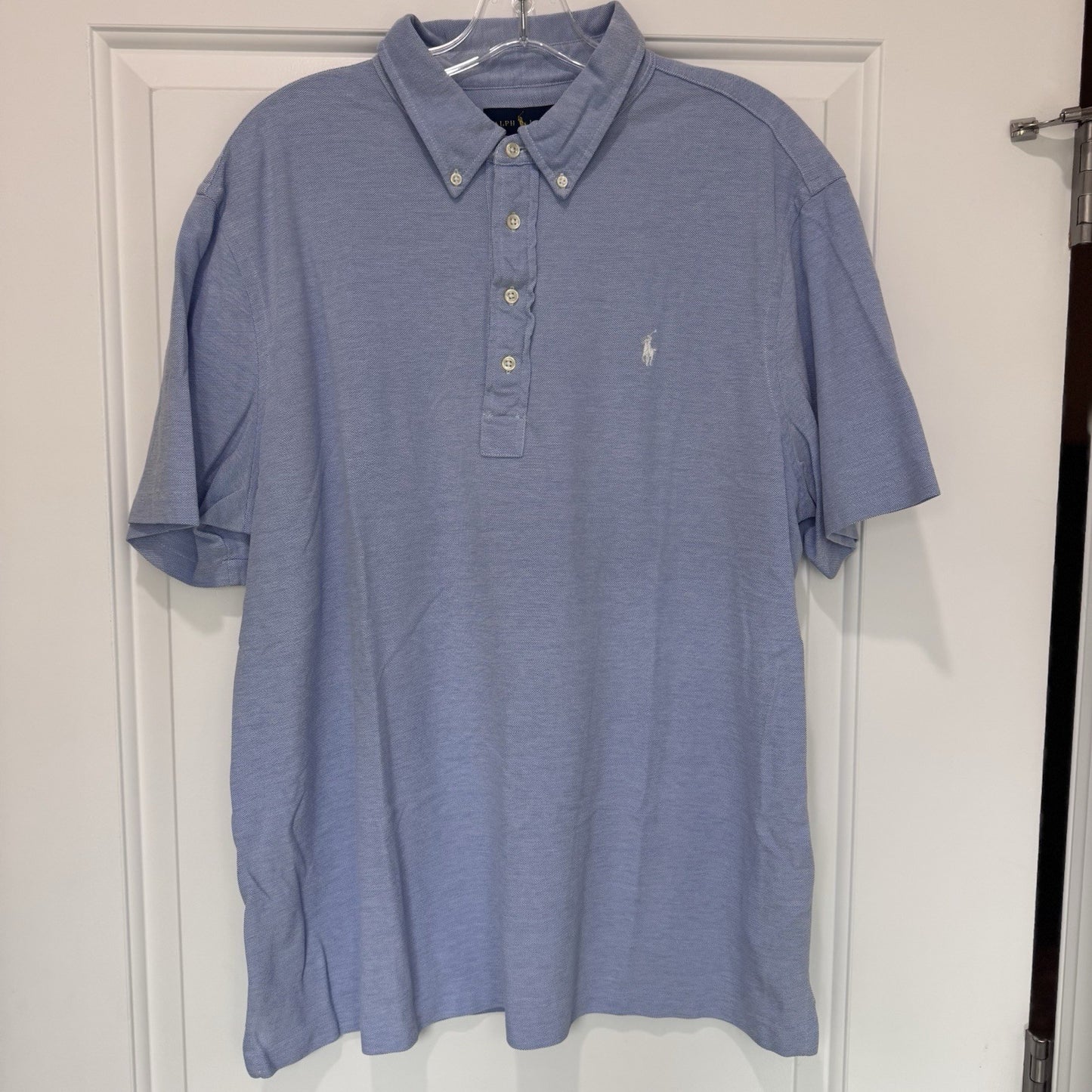 Ralph Lauren Knit Oxford Polo Shirt XXL Blue Short Sleeve 100% Cotton