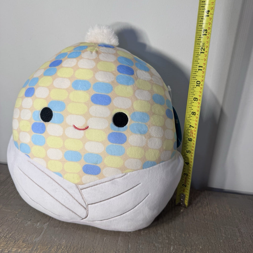 NWT Squishmallows Louise Maize Corn  12" Yellow Blue White Pattern Corn Kernels