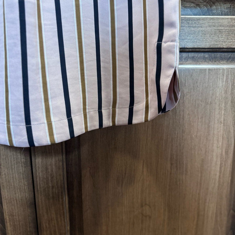 Ann Taylor Petite Striped Button-Down Shirt Dress XXSP | Long Sleeve