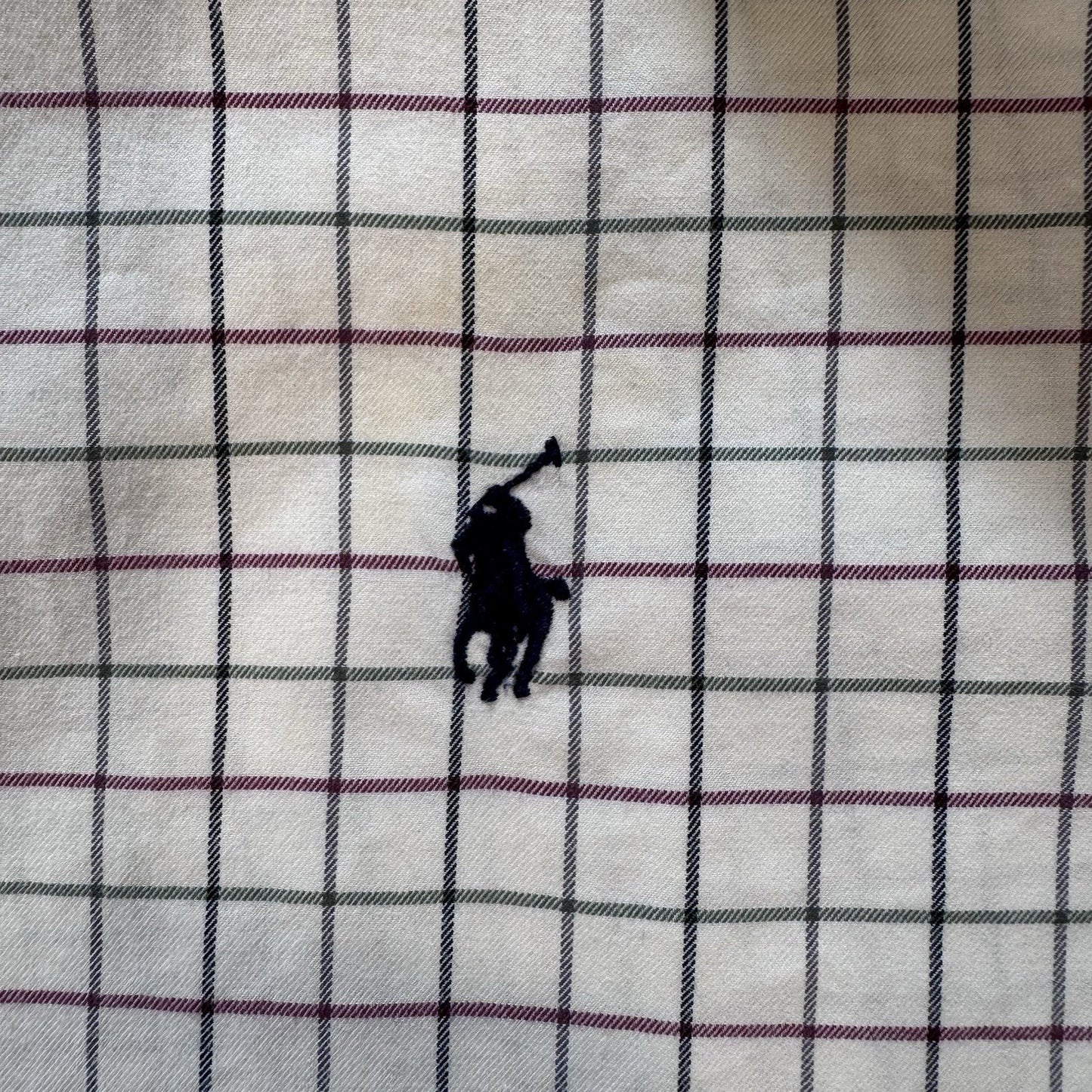 Ralph Lauren Button Down Shirt 3XLT Tall Beige Plaid Long Sleeve Pony