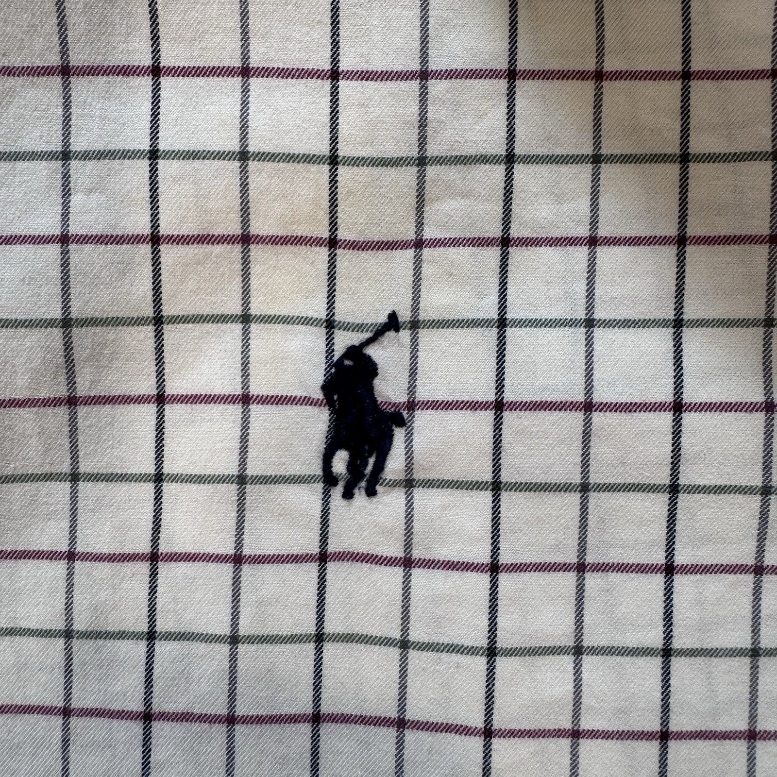 Ralph Lauren Button Down Shirt 3XLT Tall Beige Plaid Long Sleeve Pony