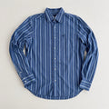 Hollister Men’s Medium Blue Striped Button Up Shirt Cotton Logo Casual
