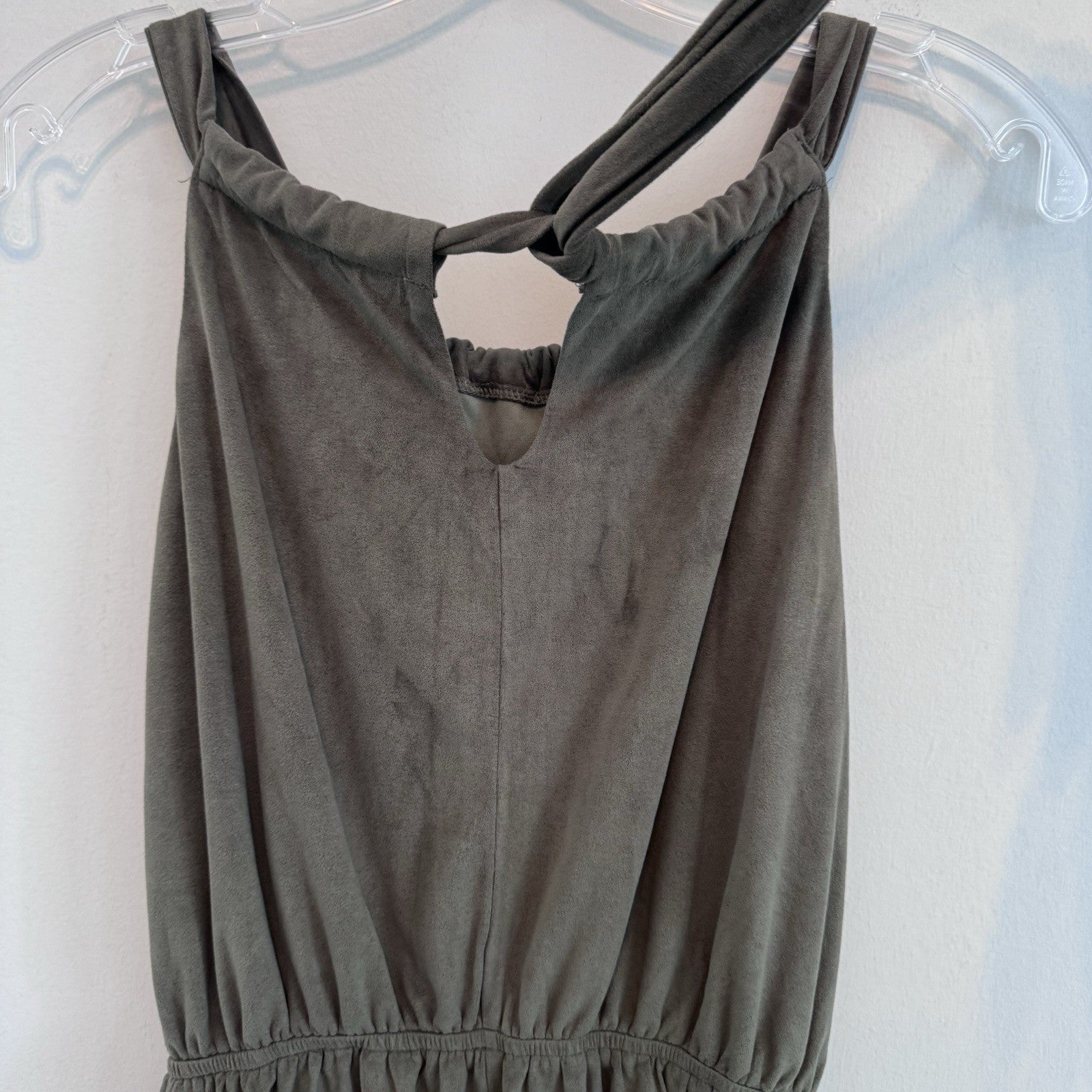 Altar’d State Olive Green Romper M Lace Trim Open Back Boho Festival