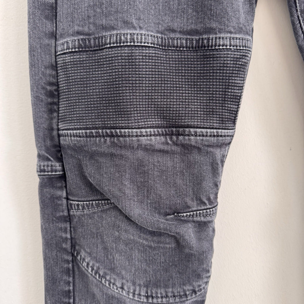 ZARA MAN Gray Biker Jeans 30 Skinny Moto Denim Ribbed Paneling Zipper Pockets