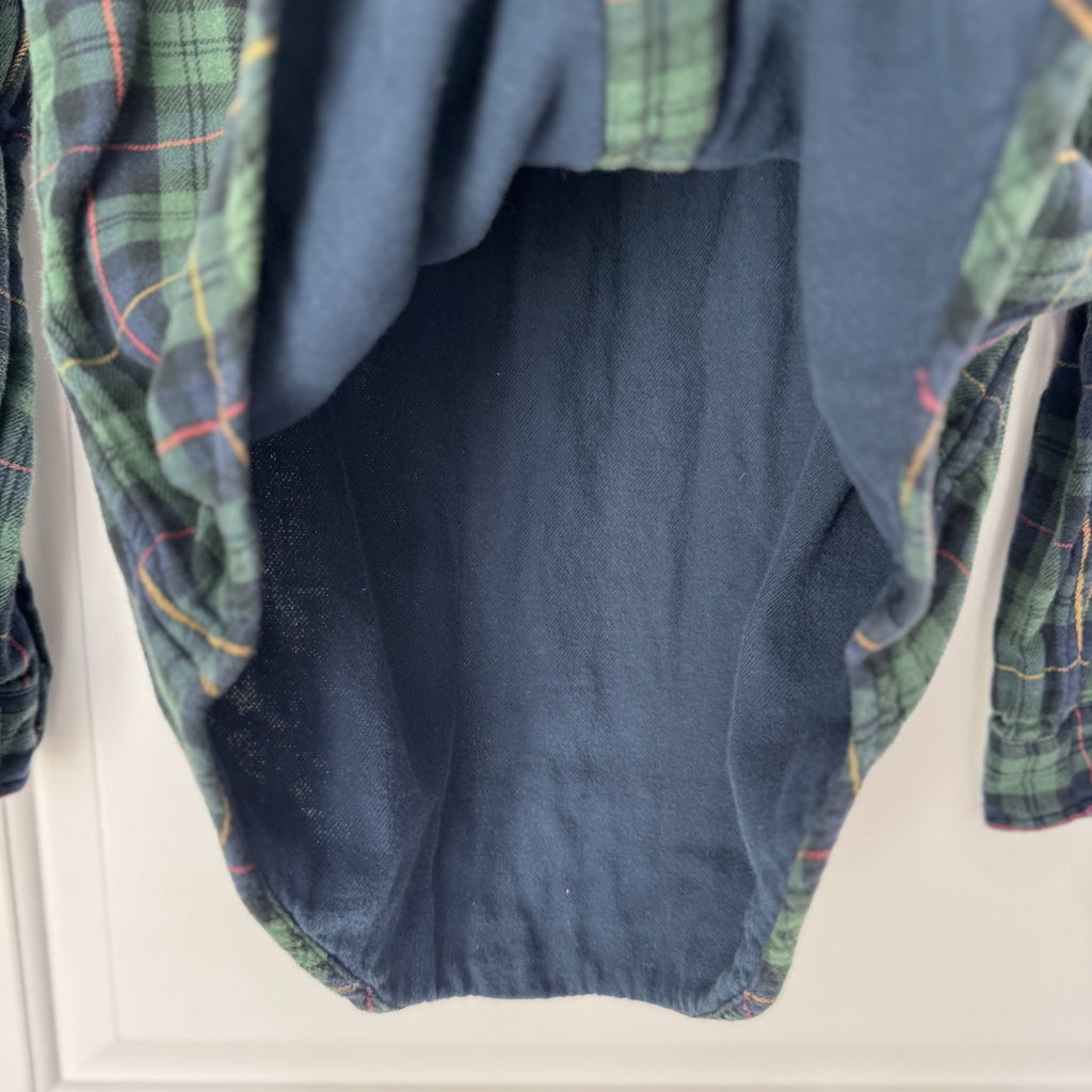 Ralph Lauren Men’s Custom Fit Plaid Flannel Shirt Size S Green Blue Cotton