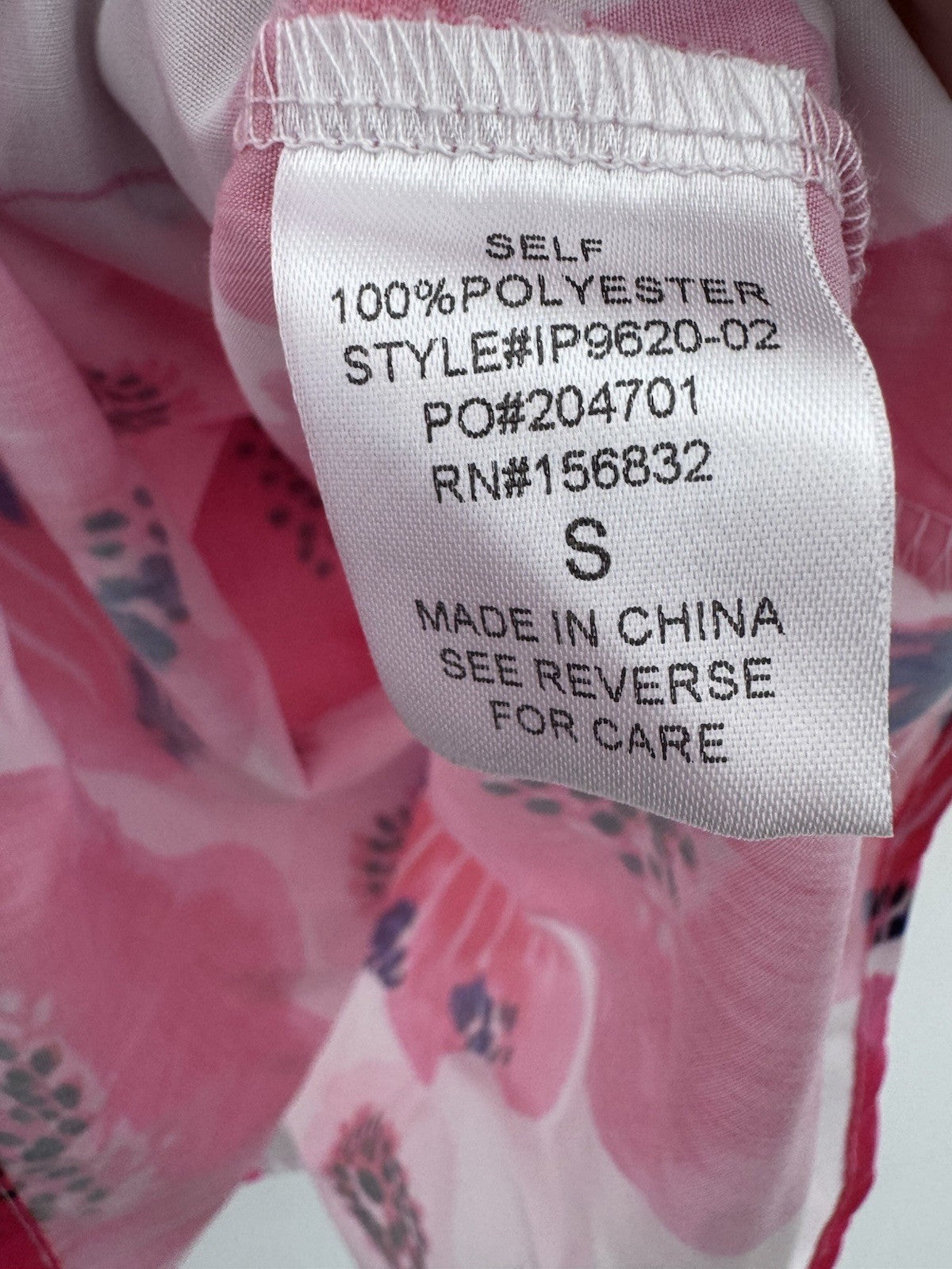 BiBi Pink Floral Blouse Small Smocked Ruffle Sleeve Button Front Top