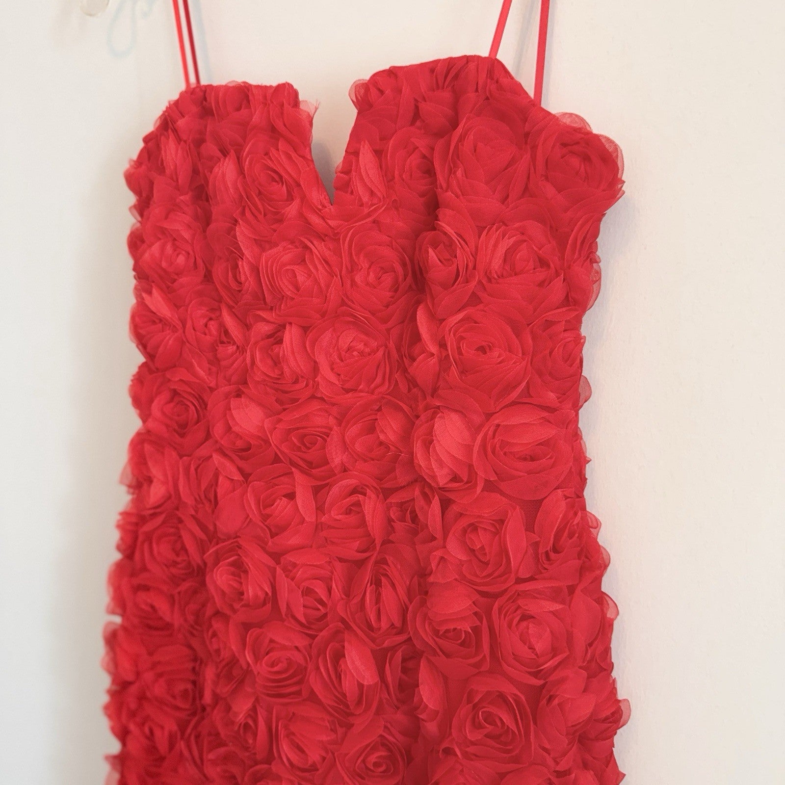 DO+BE Red 3D Rosette Floral Mini Dress Size Large NWT Cocktail Party boutique