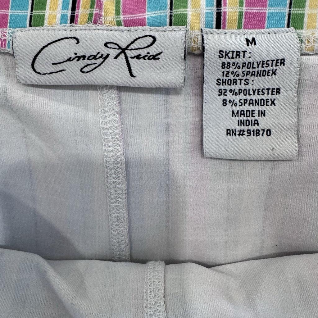 Cindy Reid Plaid Golf Skort Women's Medium M Multicolor Athletic Skirt Shorts