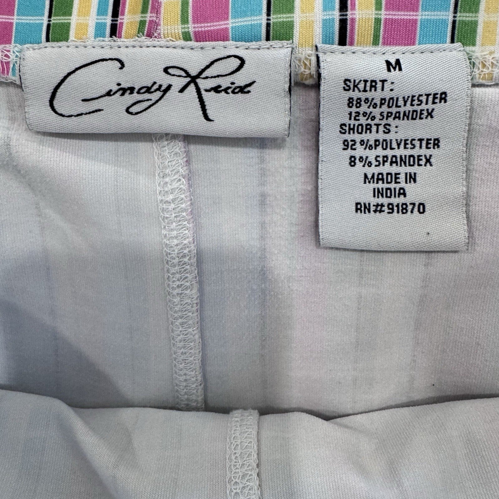 Cindy Reid Plaid Golf Skort Women's Medium M Multicolor Athletic Skirt Shorts