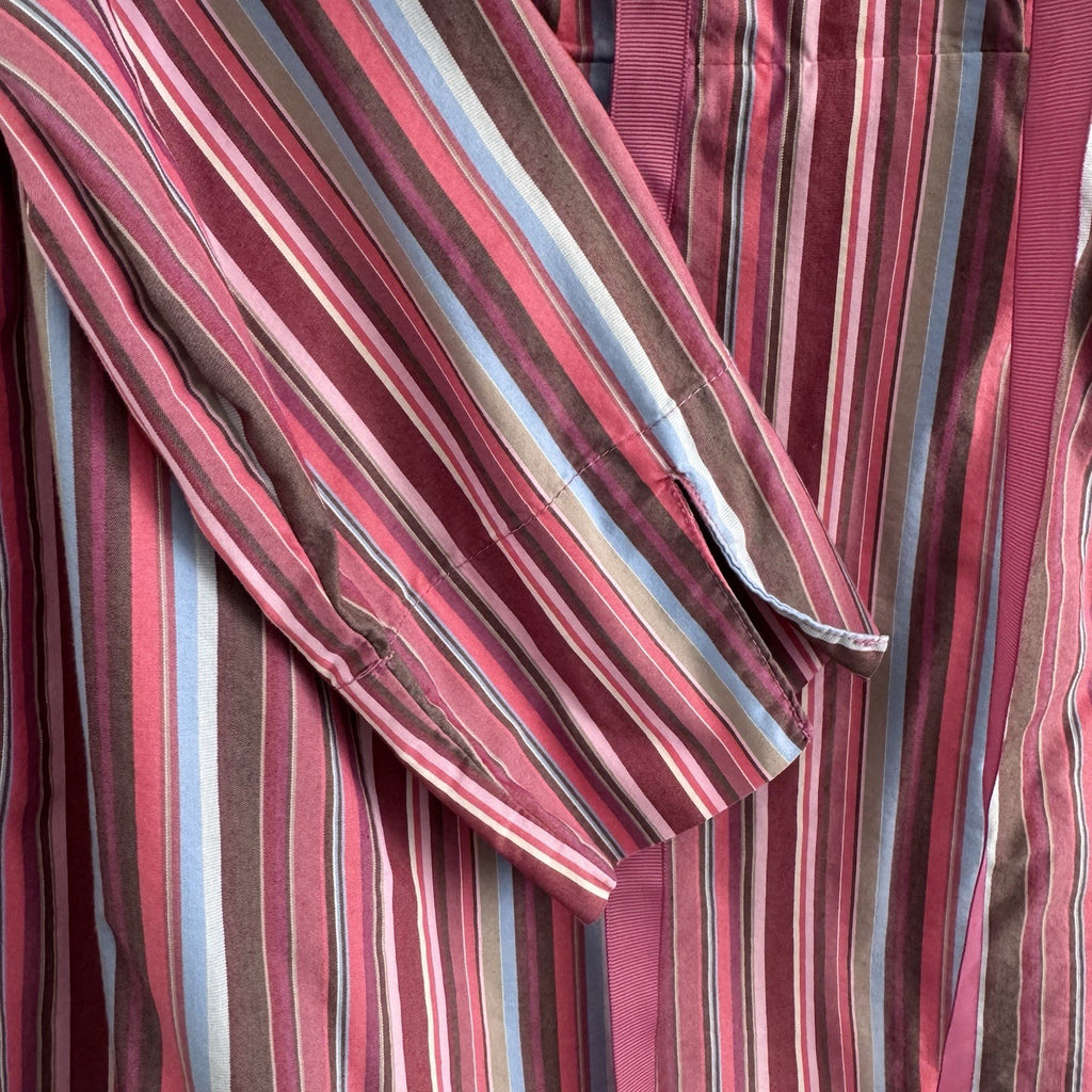 Motherhood Maternity Women’s Y2K Striped Tie Front Blouse Pink S