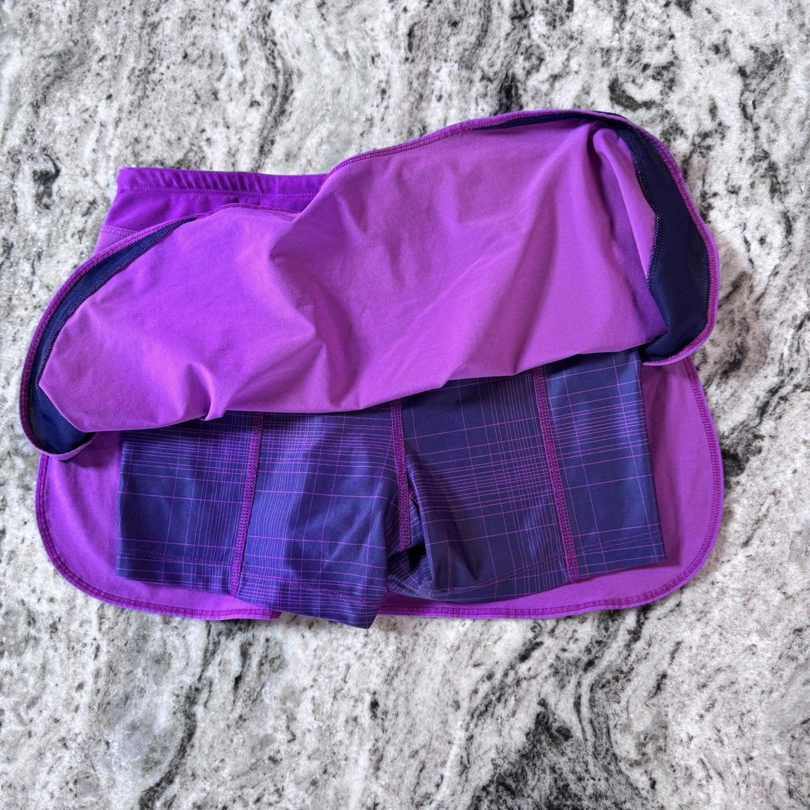 Nike Dri-Fit Skort Women’s Small Purple Plaid Shorts Built-In Tennis Running