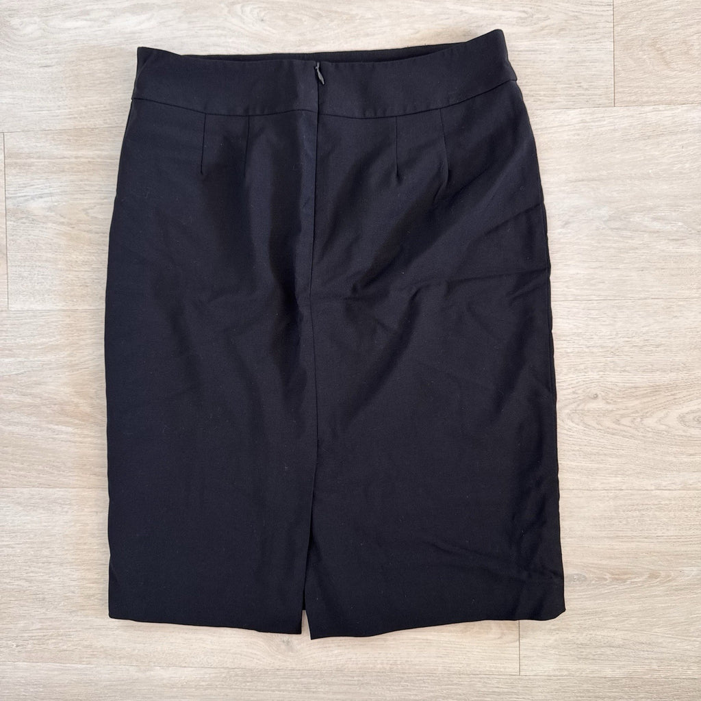 Talbots Women’s Petites 4P Black Wool Blend Pencil Skirt Lined Stretch