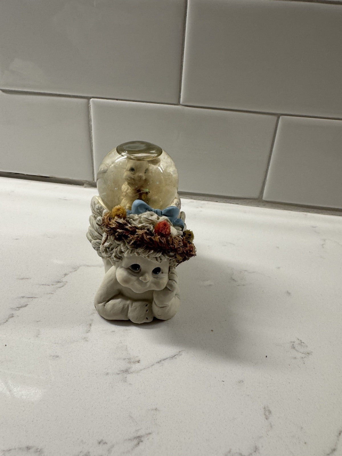 Vintage Dreamsicles Cherub Angel Water Globe with Sparkles