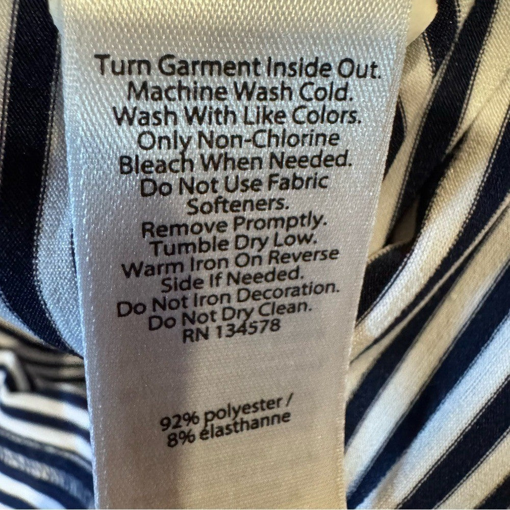 Vineyard Vines Performance Polo Shirt M Navy White Stripe Young Life Logo Golf