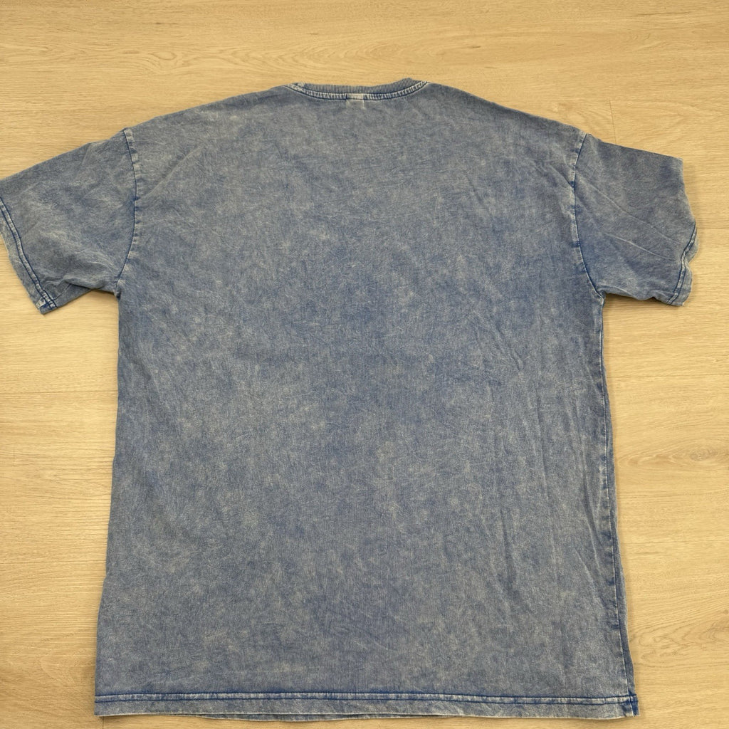 Motorsport Racing Graphic T-Shirt Men’s Large Blue Acid Wash Number 48 Tee