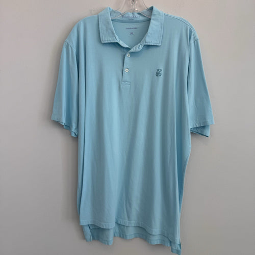 B. Draddy Luxury Pima Cotton Polo Light Blue HYC Golf Harbor Yacht Club XL