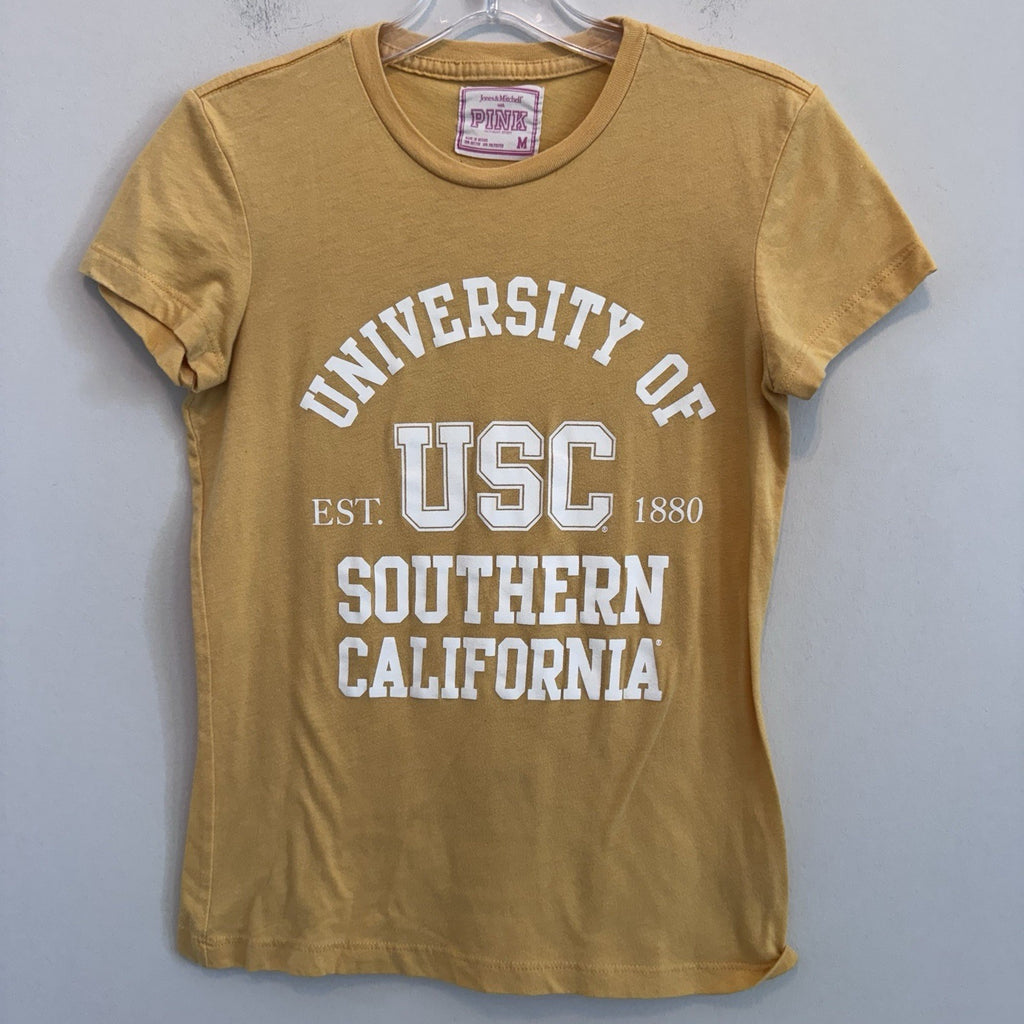 Victoria’s Secret PINK USC Southern California Tee Shirt M Yellow Y2K